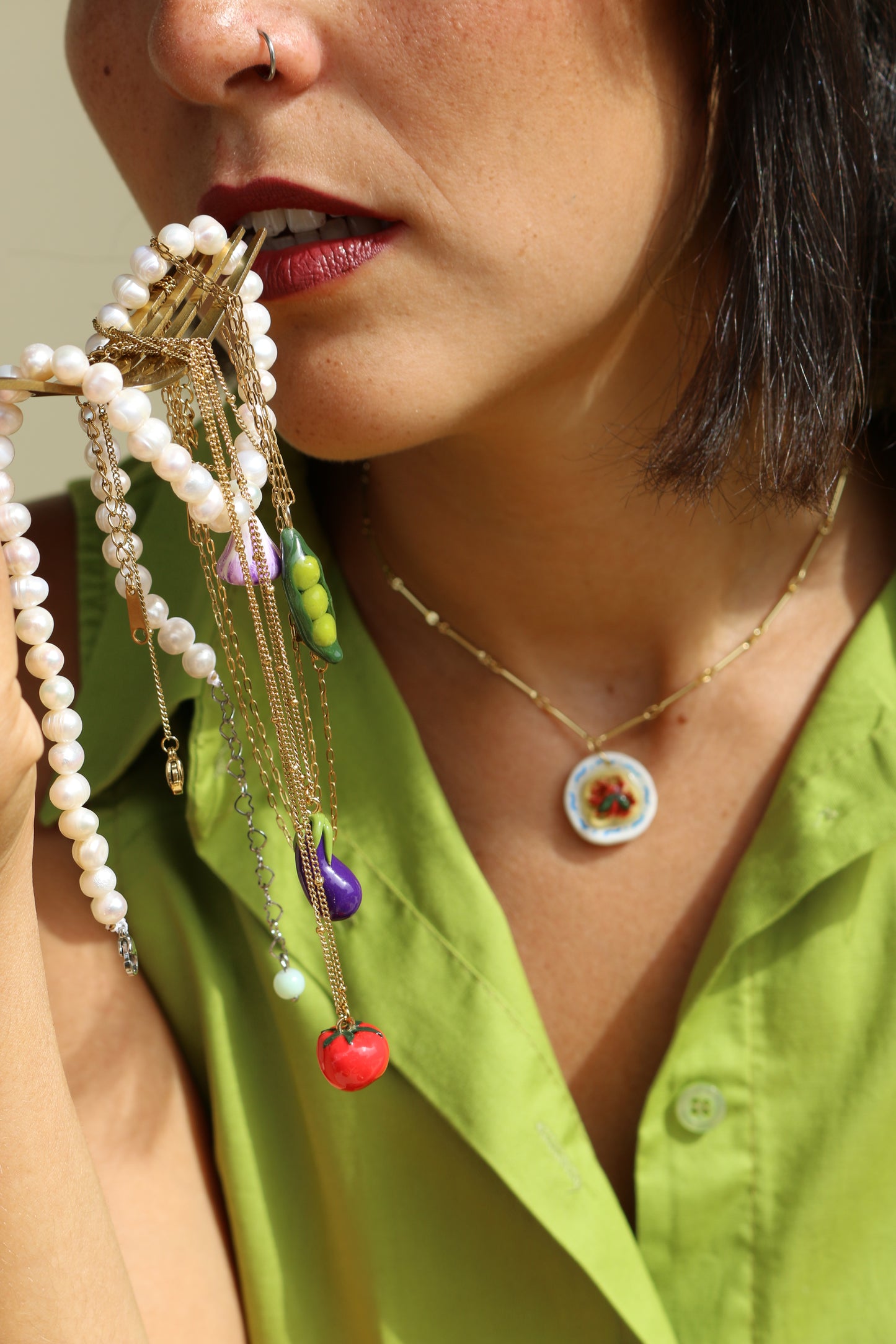 Base collana in acciaio inossidabile placcato 14K